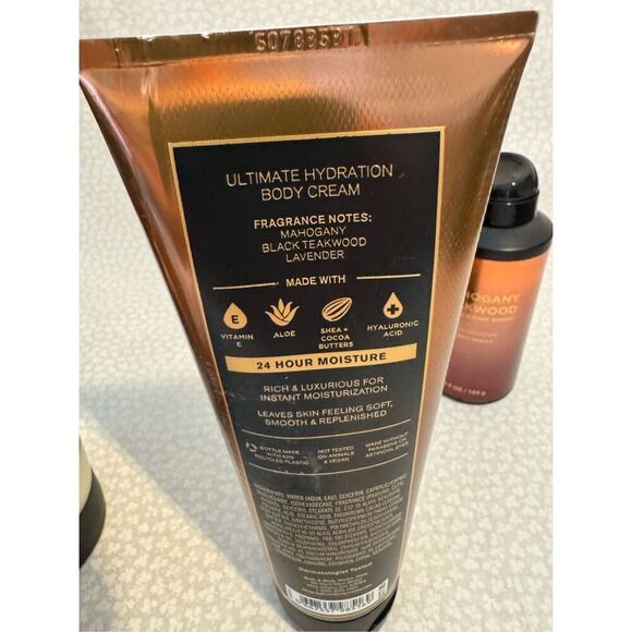 Bath and Body Works Men’s MAHOGANY TEAKWOOD 4 Piece Set - Picture 4 of 6